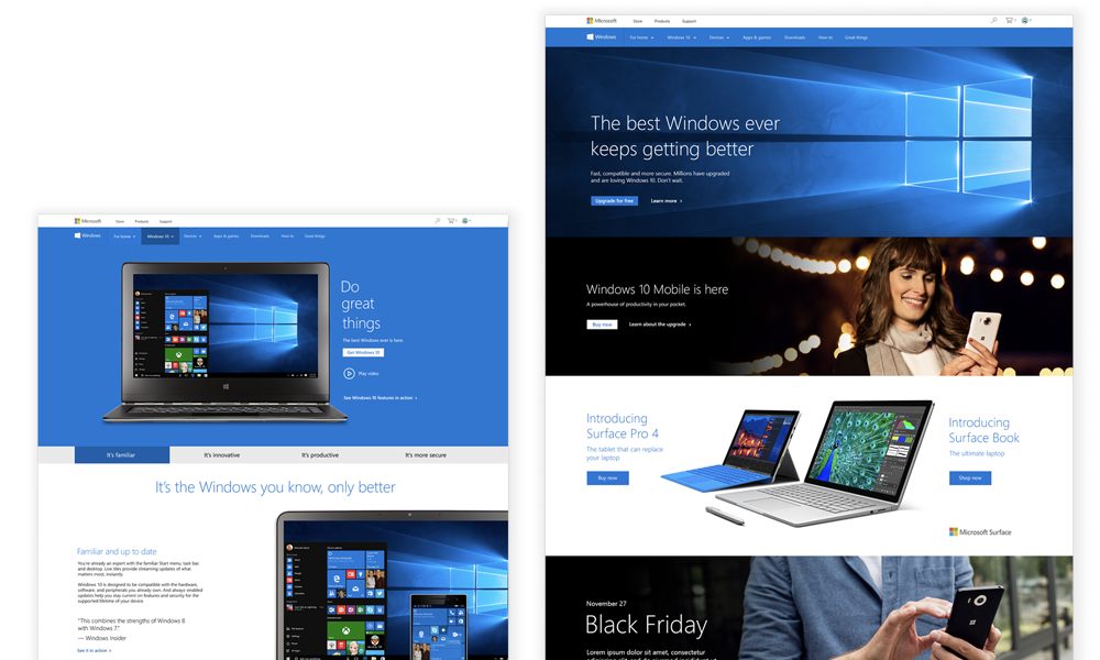 Windows 10 campaign visuals